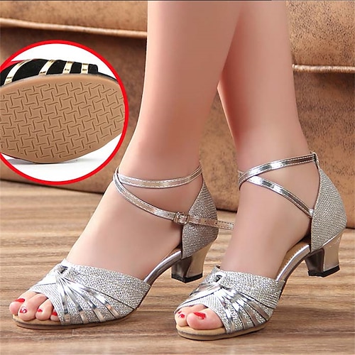 Silver - soft rubber sole - 3.5 cm heel