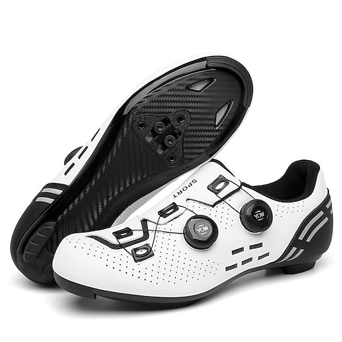 T2021white road lock shoes