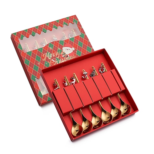 Christmas spoon 6PCS red