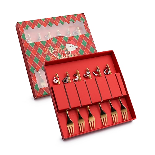 Christmas fork 6PCS red