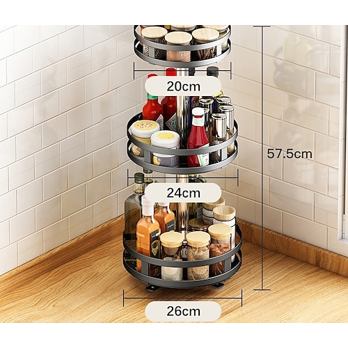 3-Tier Rotary Spice Rack - Round