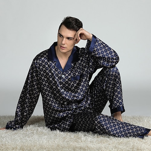 Dark blue flower pajamas cover