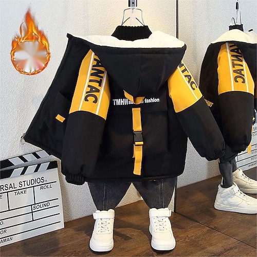 Automatic button velvet jacket black