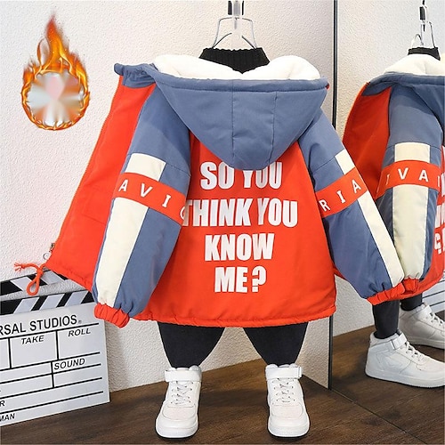 Orange patchwork letter velvet jacket