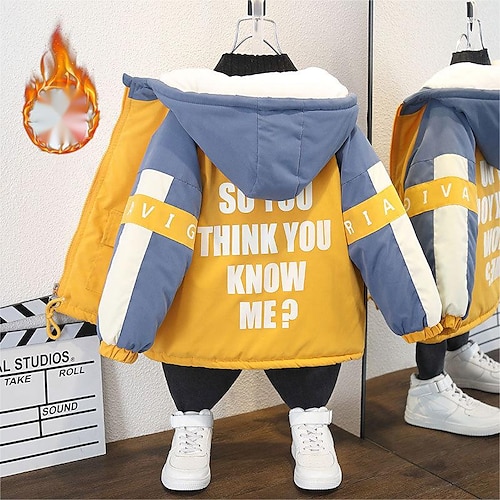 Yellow patchwork lettered velvet jacket