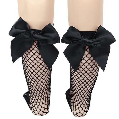 Black fishnet stockings  black knot