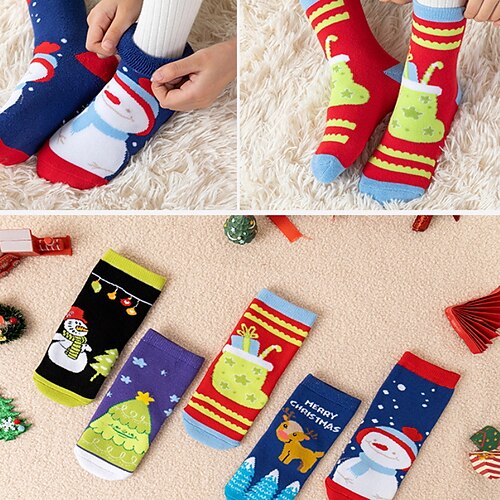 5 pairs 23-F Christmas) thickened terry