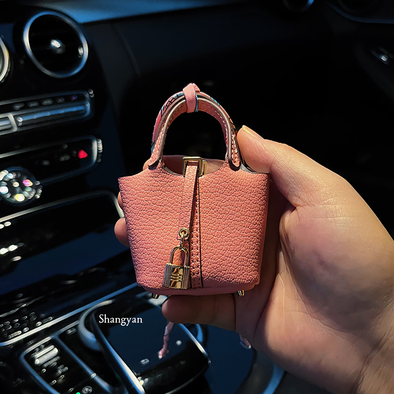 Leather pink bag