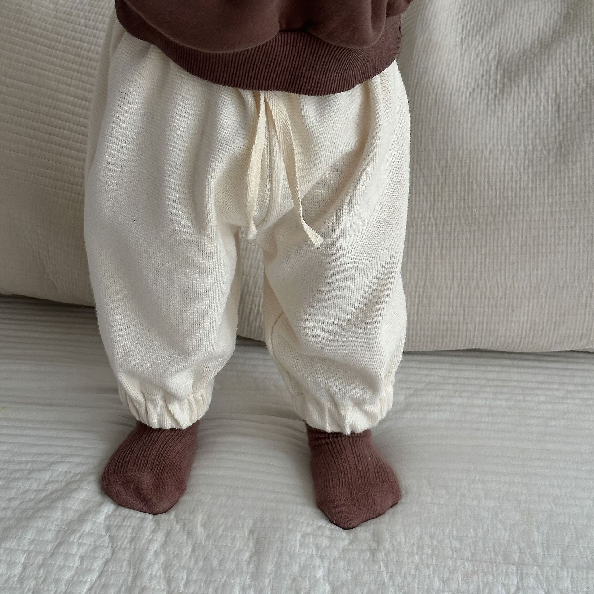 beige white pants