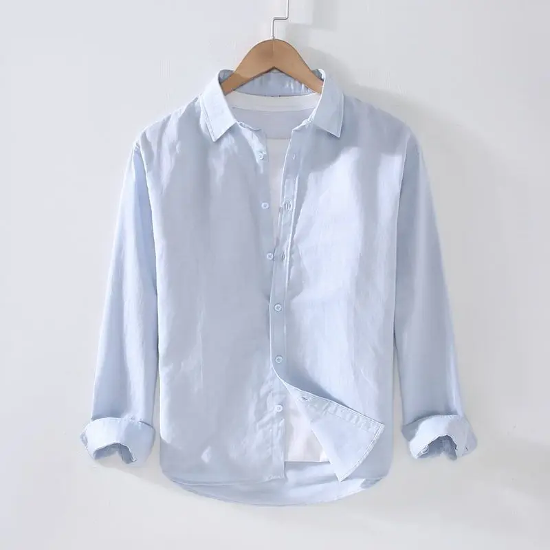 Light blue high quality cotton linen/cool heat dissipation