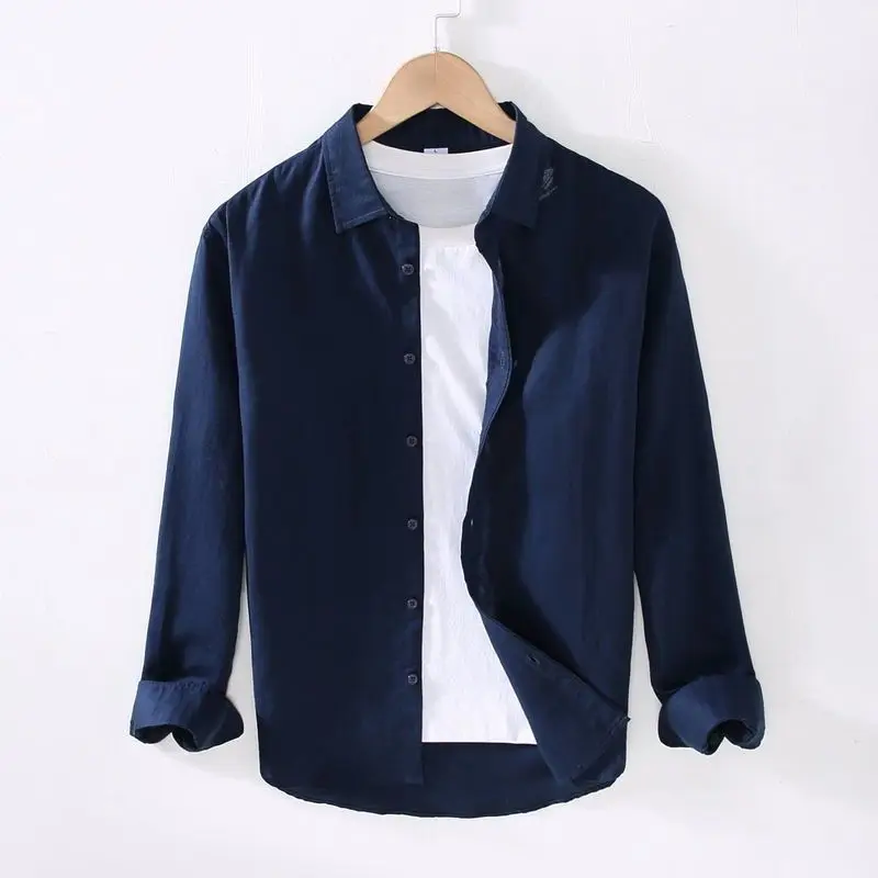 Navy blue high quality cotton linen/cool heat dissipation