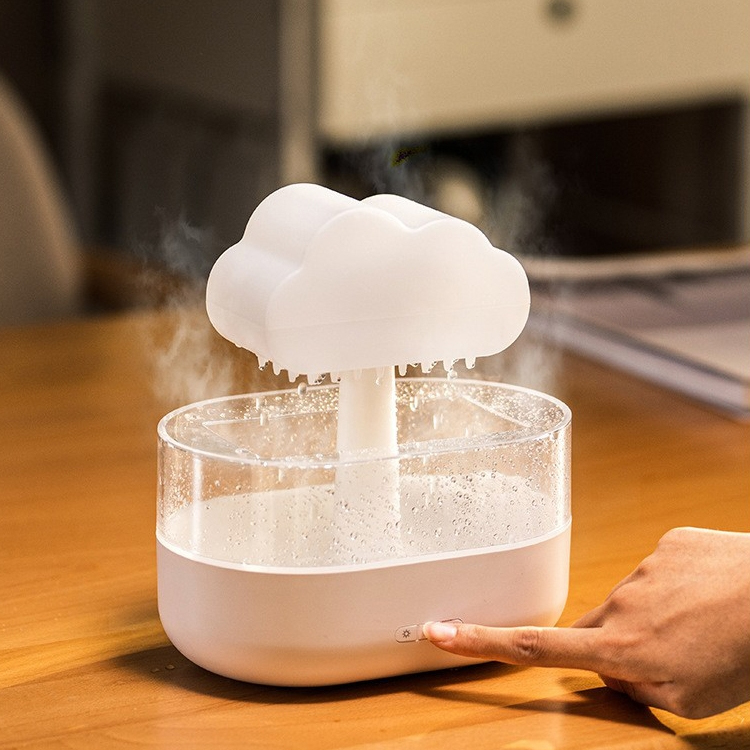 White clouds and rain USB plug-in humidifying aromatherapy machine + seven-color night light