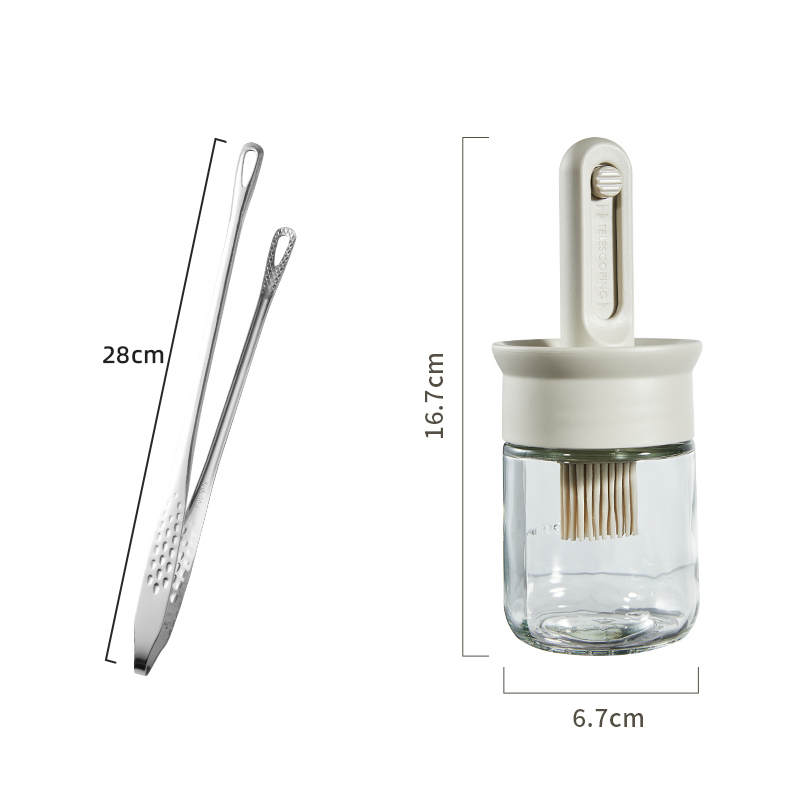 [Practical 2-piece set] 28cm stainless steel clip+oil brush sealing buckle design